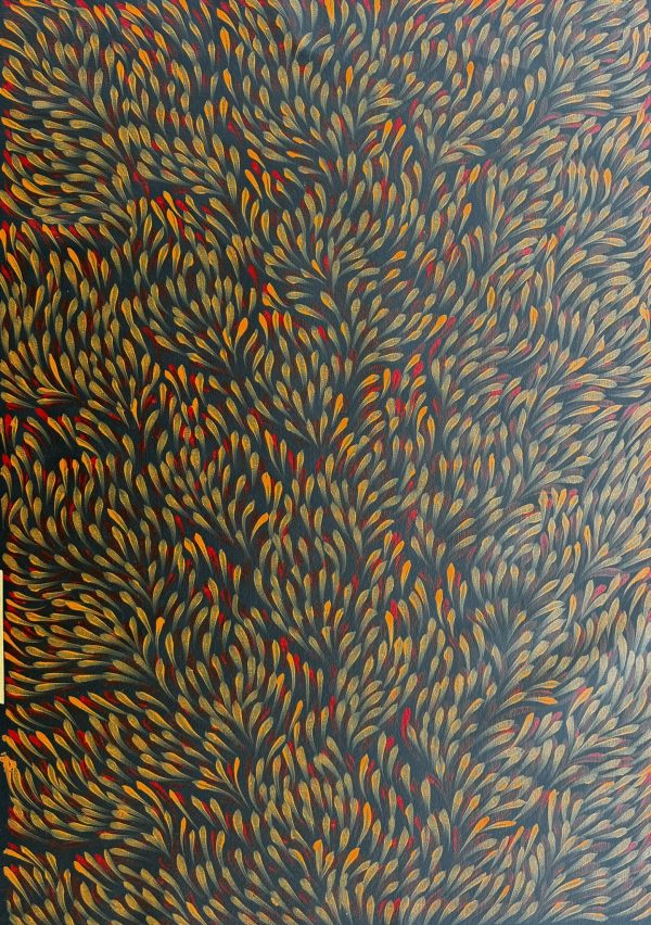 Bush Medicine Leaves <br> Samantha Kemarre Morgan <br> 96cm x 66cm