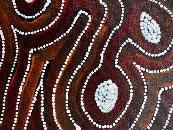 Yarla Jukurrpa (Bush Potato Dreaming)<br> Alicka Napanangka Brown <br> 25cm x 25cm - Image 3