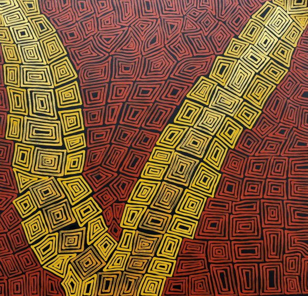 Bush Banana Dreaming <br> Sharon Napanangka Butcher  <br> 87cm x 96cm - Image 5