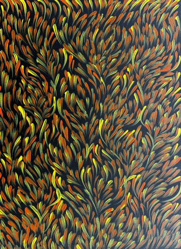 Bush Medicine Leaves <br> Samantha Kemarre Morgan <br> 52cm x 38cm