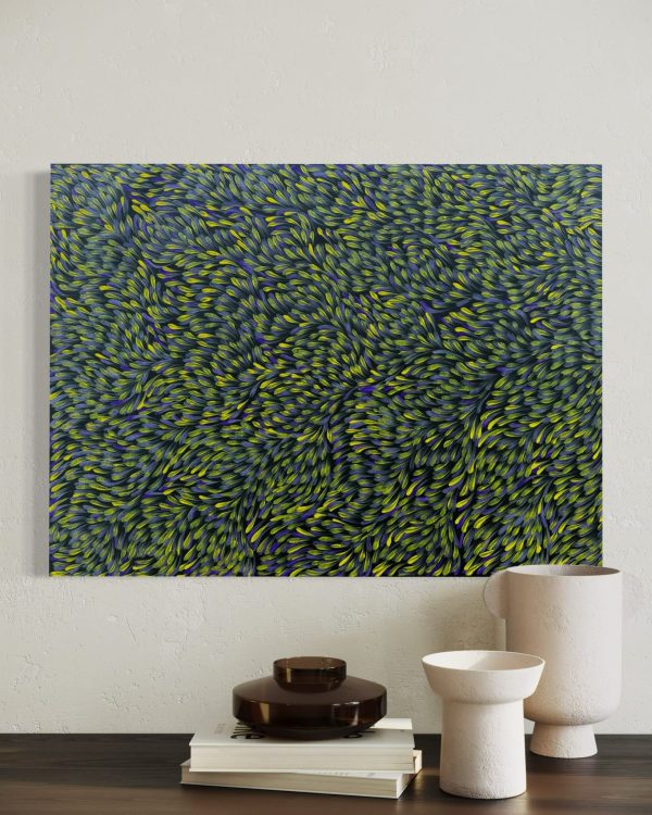 Bush Medicine Leaves <br> Samantha Kemarre Morgan <br> 95cm x 71cm