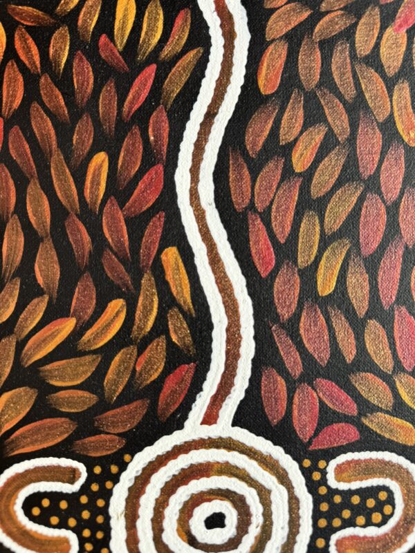 All Woman Sitting Around Waterhole<br> Sharon Napanangka Butcher <br> 35cm x 25cm - Image 3