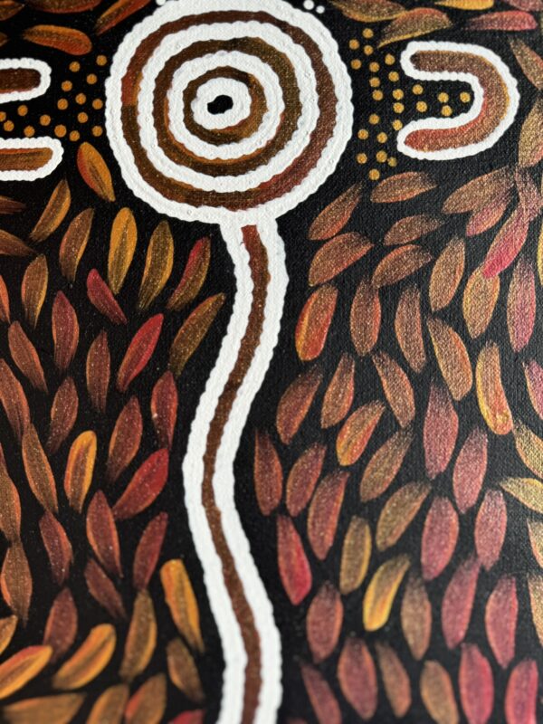 All Woman Sitting Around Waterhole<br> Sharon Napanangka Butcher <br> 35cm x 25cm - Image 4