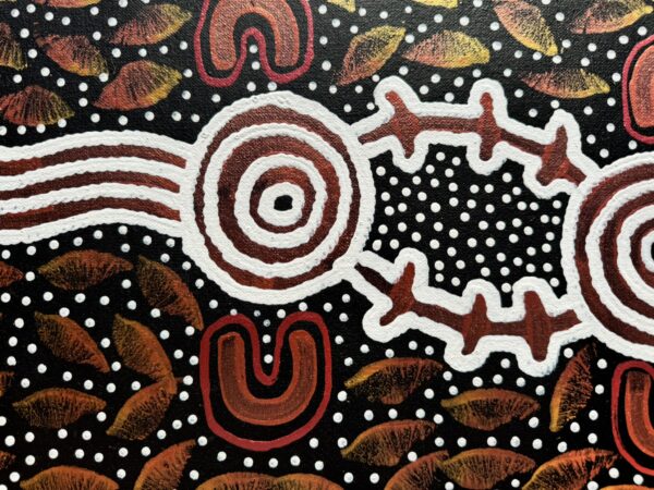 Woman Sitting Around Waterhole<br> Sharon Napanangka Butcher <br> 35cm x 25cm - Image 4