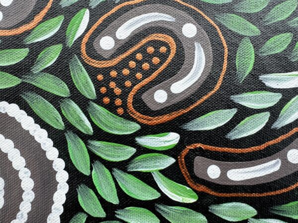 Bush Banana Dreaming<br> Sharon Napanangka Butcher <br> 50cm x 36cm - Image 4