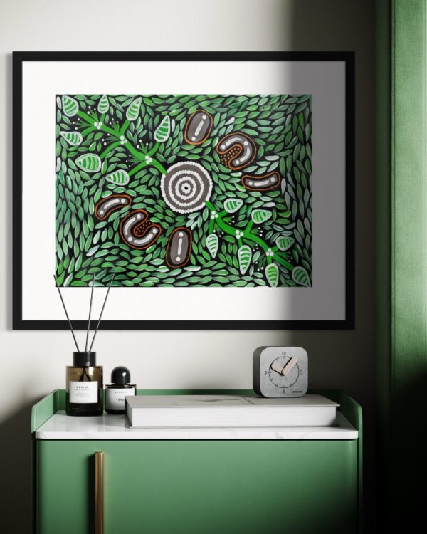 Bush Banana Dreaming<br> Sharon Napanangka Butcher <br> 50cm x 36cm