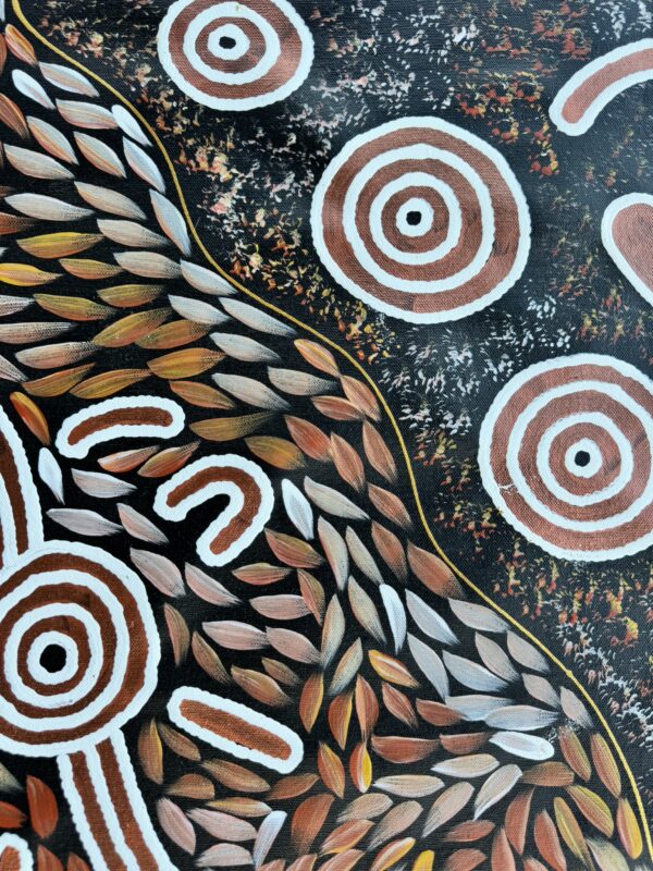 Seven Sisters Dreaming<br> Sharon Napanangka Butcher <br> 90cm x 73cm - Image 4