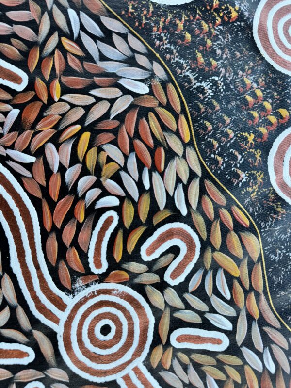 Seven Sisters Dreaming<br> Sharon Napanangka Butcher <br> 90cm x 73cm - Image 5