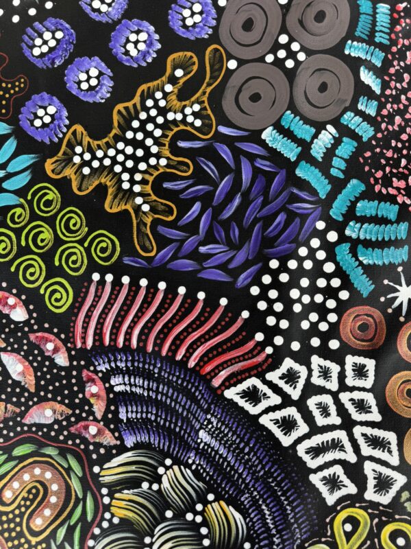 Woman Collecting Bush Tucker<br> Sharon Napanangka Butcher <br> 142cm x 72cm - Image 7