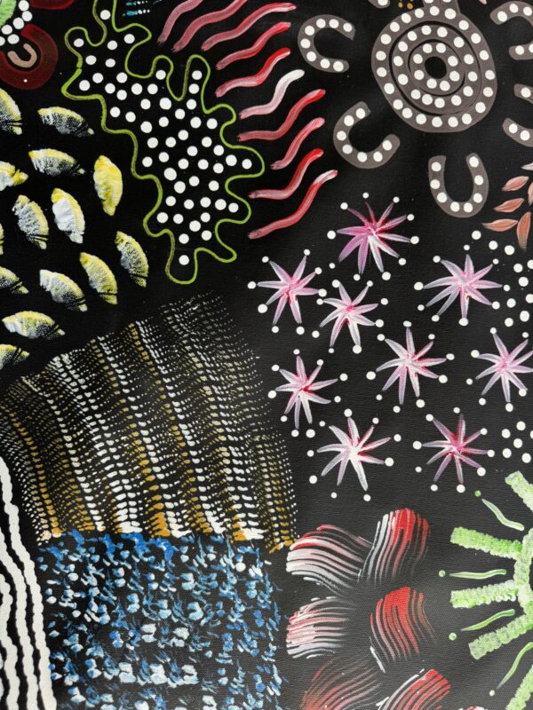 Woman Collecting Bush Tucker<br> Sharon Napanangka Butcher <br> 142cm x 72cm - Image 5