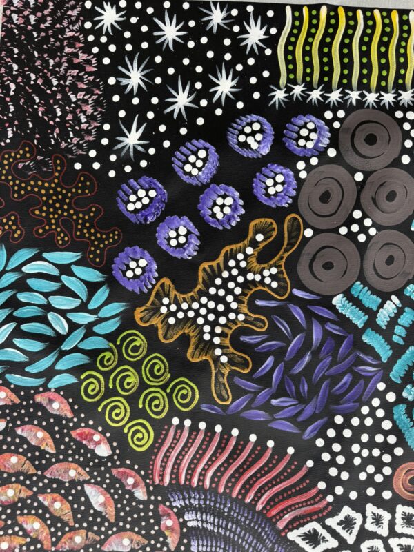 Woman Collecting Bush Tucker<br> Sharon Napanangka Butcher <br> 142cm x 72cm - Image 4