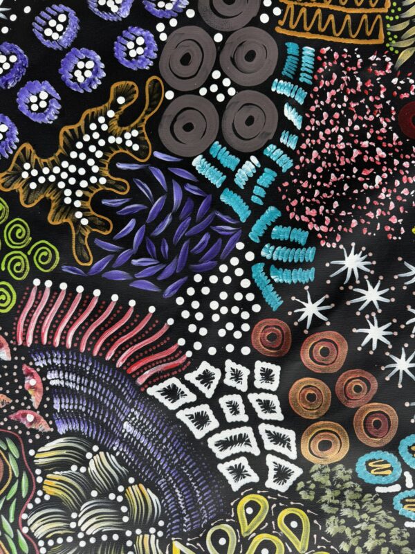 Woman Collecting Bush Tucker<br> Sharon Napanangka Butcher <br> 142cm x 72cm - Image 2