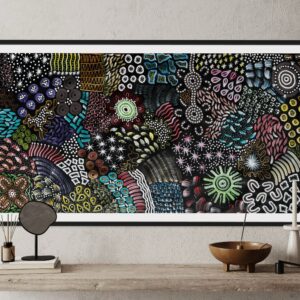 Woman Collecting Bush Tucker<br> Sharon Napanangka Butcher <br> 142cm x 72cm
