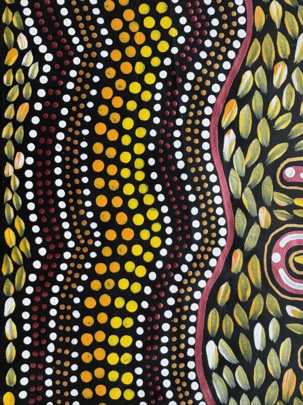 Woman Collecting Bush Seeds<br> Sharon Napanangka Butcher <br> 87cm x 63cm - Image 4