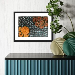 Seven Sisters Dreaming<br> Sharon Napanangka Butcher <br> 35cm x 24cm