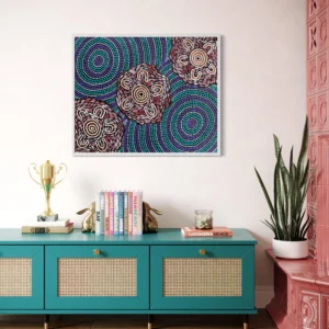 Woman Collecting Bush Medicine <br> Sharon Napanangka Butcher <br> 85cm x 68cm