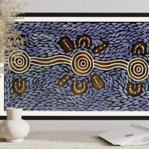 Woman Collecting Bush Medicine Leaves <br> Sharon Napanangka Butcher <br> 70cm x 41cm