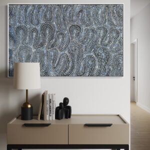 Mina Mina Jukurrpa<br>Valda Granites<br>83x52cm