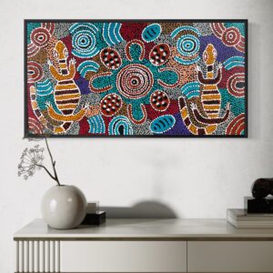 Woman Hunting Sand Guana<br>Lanita Numina<br>68x36cm