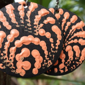 Flying Ant Dreaming Earrings<br> Maria Nampijinpa Brown <br> 5cm Diameter