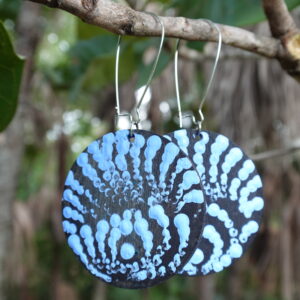 Flying Ant Dreaming Earrings<br> Maria Nampijinpa Brown <br> 5cm Diameter